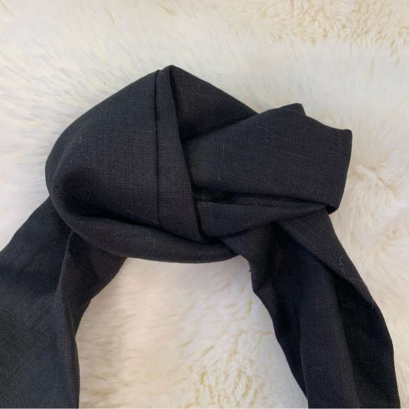 NWT Linen knotted headwrap headband black slow fashion Canadian maker new - Picture 3 of 9